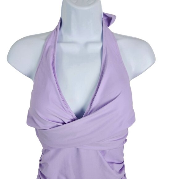 Suuksess Womens Lavender Size S Halter Neck One-Piece Swimsuit Tummy Control - Picture 7 of 12